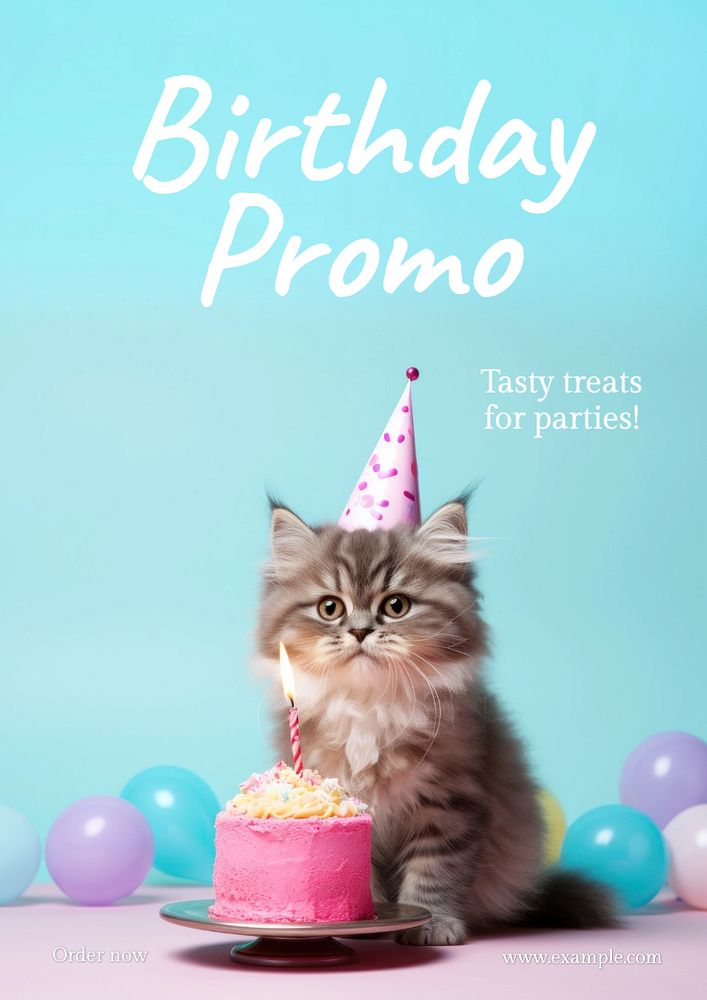 Birthday promo  poster template, editable text and design