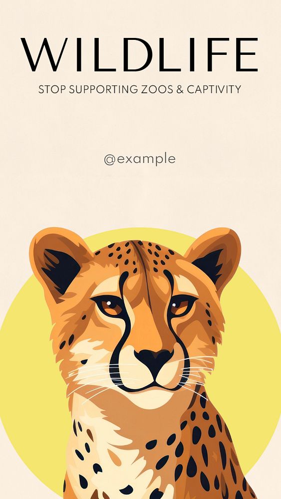 Stop wildlife captivity Instagram story template, editable text