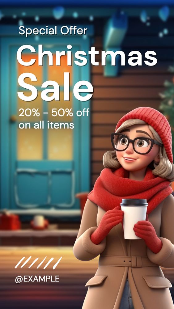 Christmas sale Instagram story template, editable text