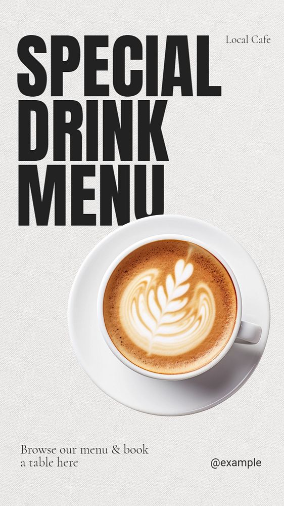 Special drink menu Instagram story template, editable text