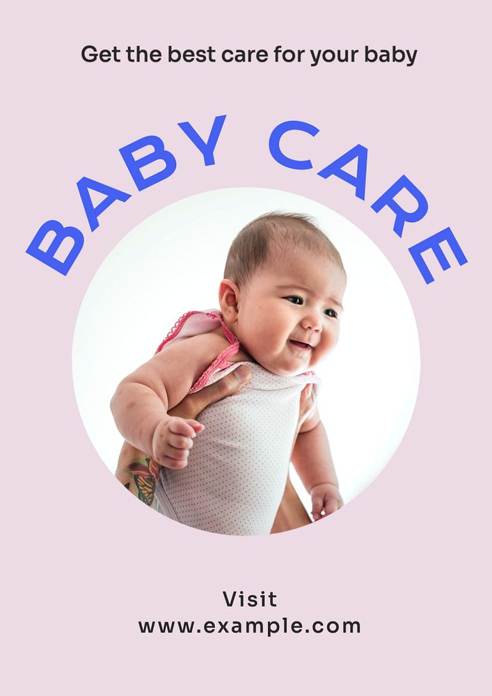 Baby care poster template, editable text and design