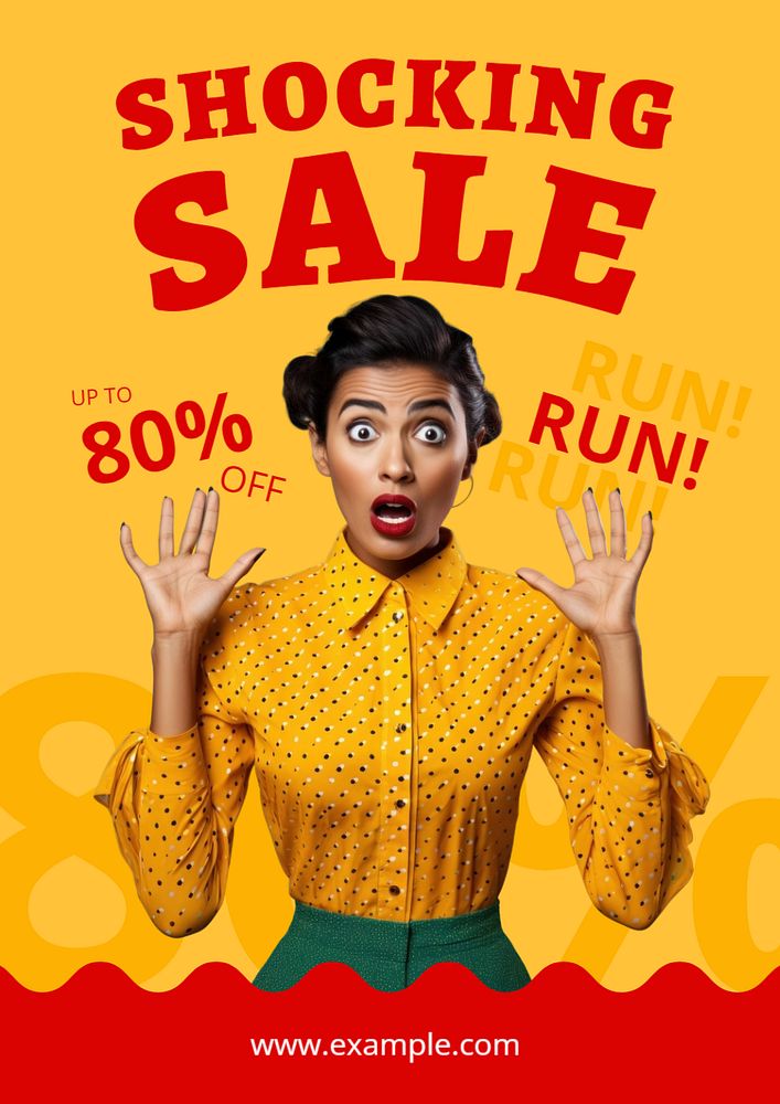 Shocking sale poster template, editable text and design