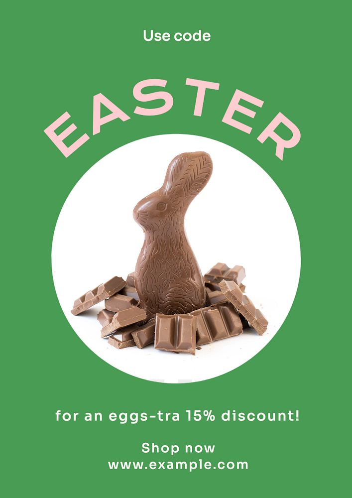 Easter sale poster template, editable text and design