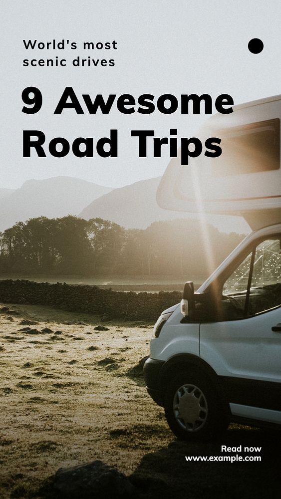 Awesome road trip  Instagram story template, editable text