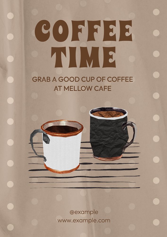 Coffee time  poster template, editable text and design