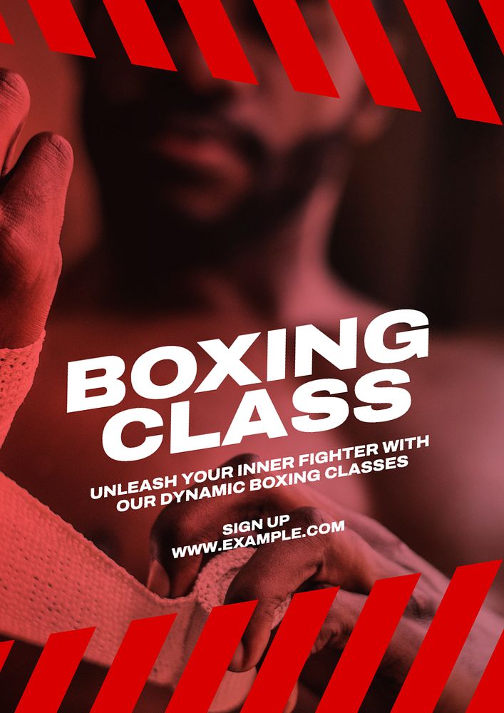 Boxing class  poster template, editable text and design