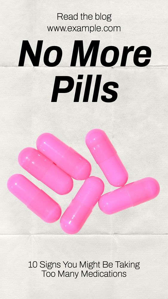 Pills & medication  Instagram story template, editable text