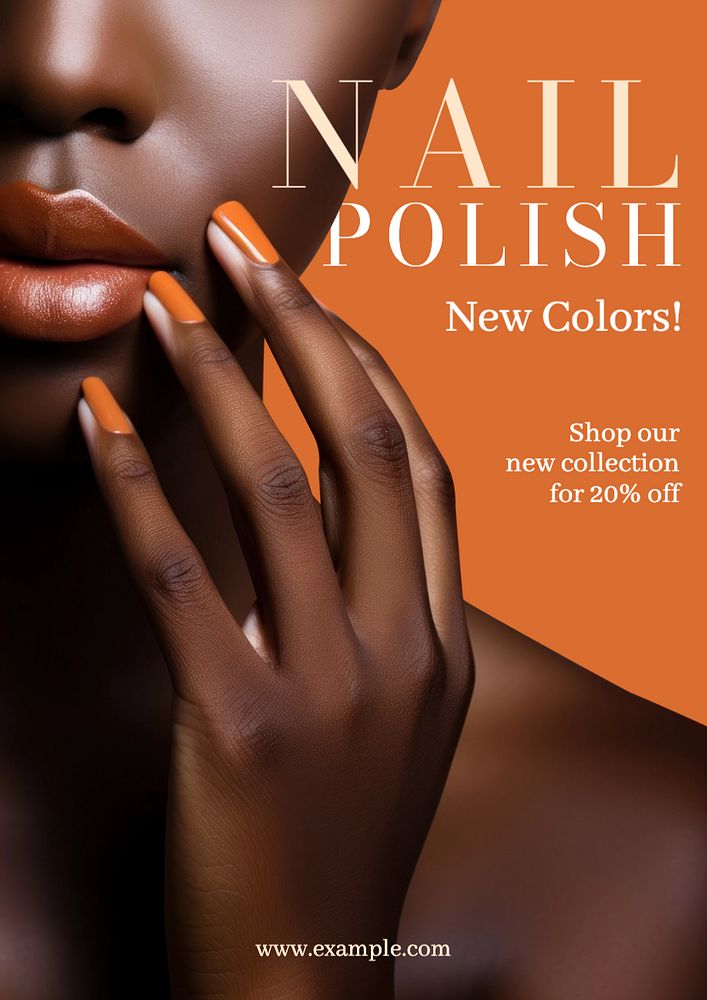 Nail polish poster template, editable text and design