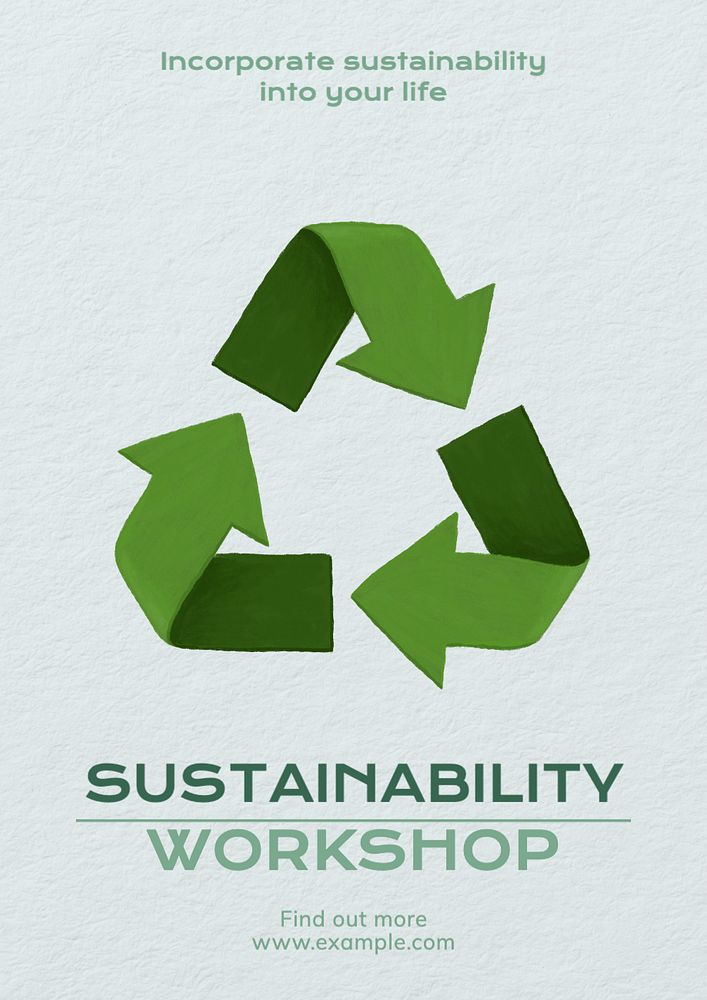 Sustainability workshop poster template, editable text and design