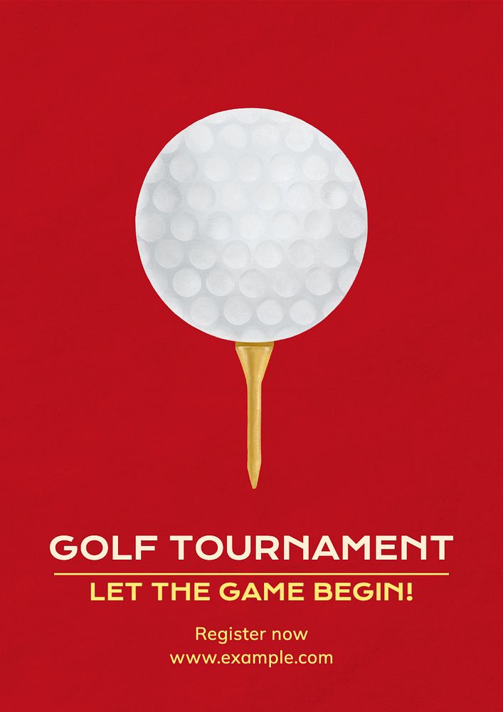 Golf tournament poster template, editable text and design