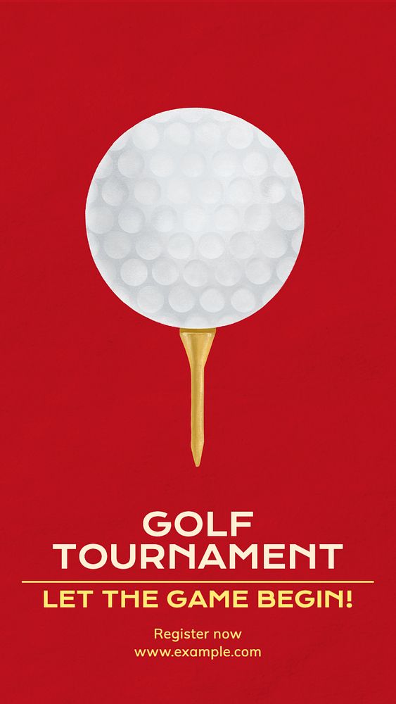 Golf tournament Instagram story template, editable text