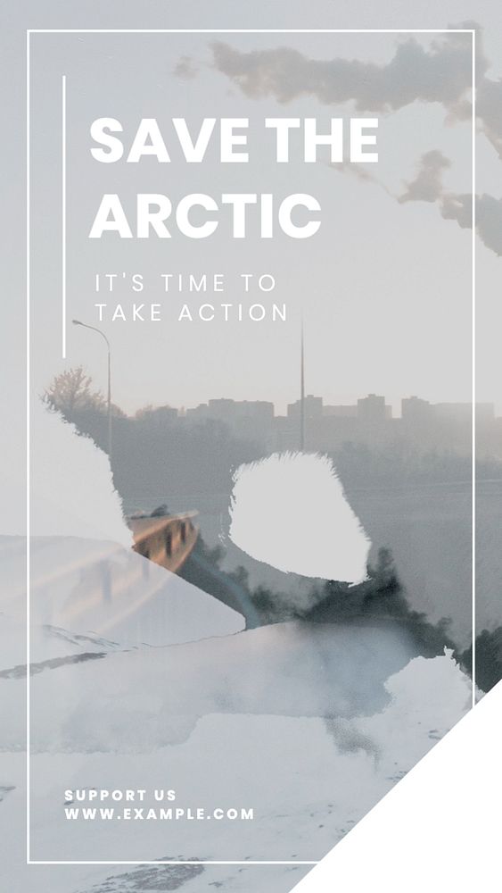 save the arctic  Instagram story template, editable text