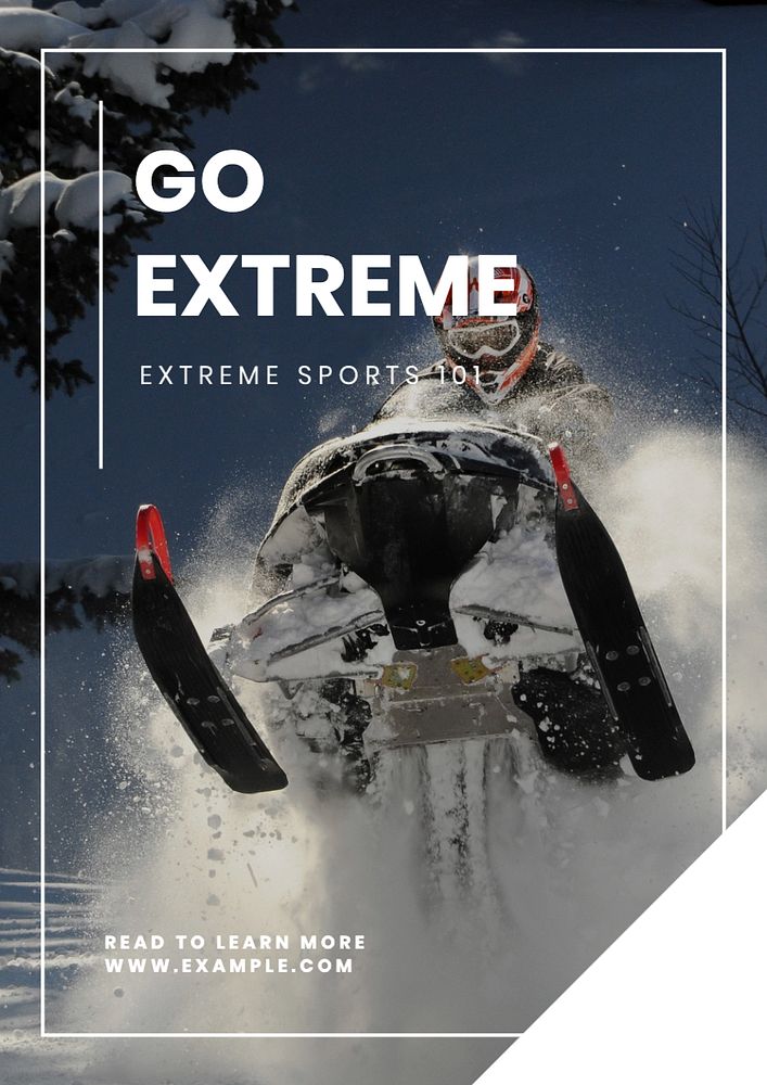 Extreme sports  poster template, editable text and design