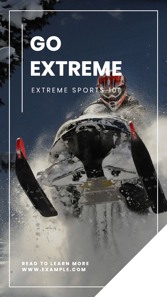 Extreme sports  Instagram story template, editable text