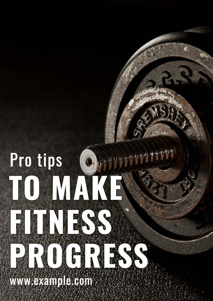 Fitness progress poster template, editable text and design