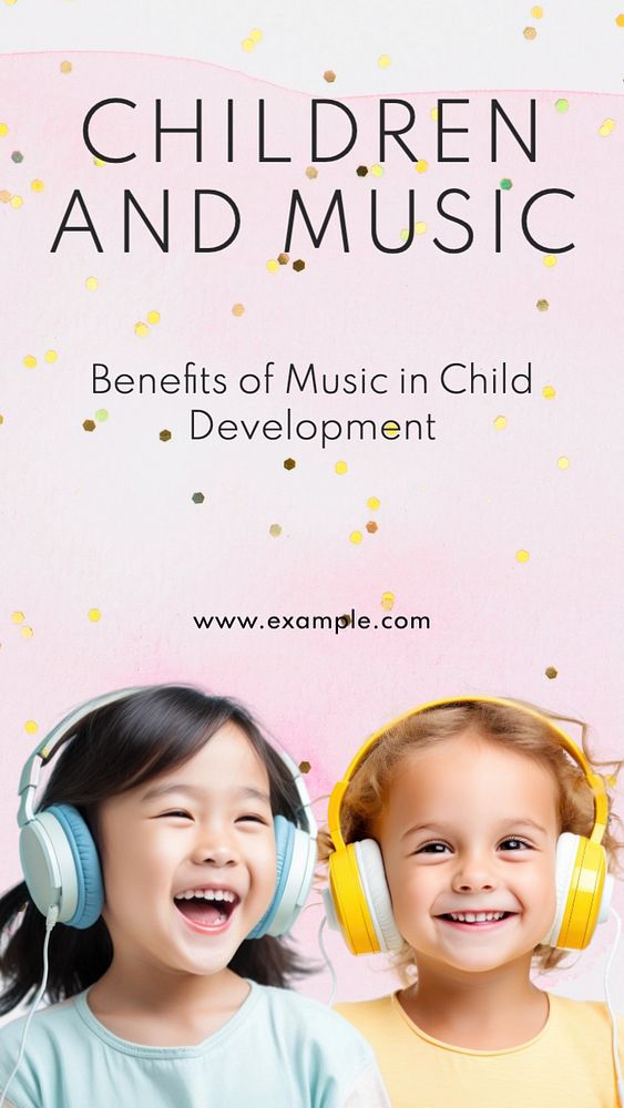 Children and music Instagram post template, editable text