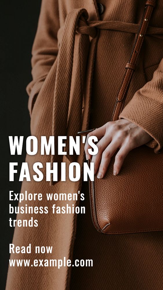 Women's business fashion Instagram story template, editable text