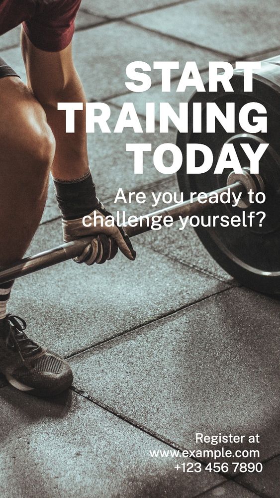 Training & fitness Instagram story template, editable text