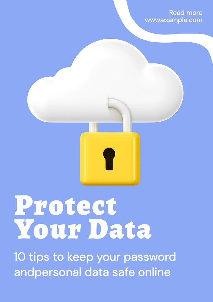 Data protection poster template, editable text and design