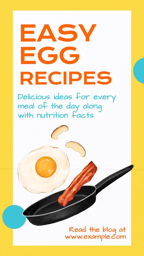 Easy egg recipes Instagram story template, editable text