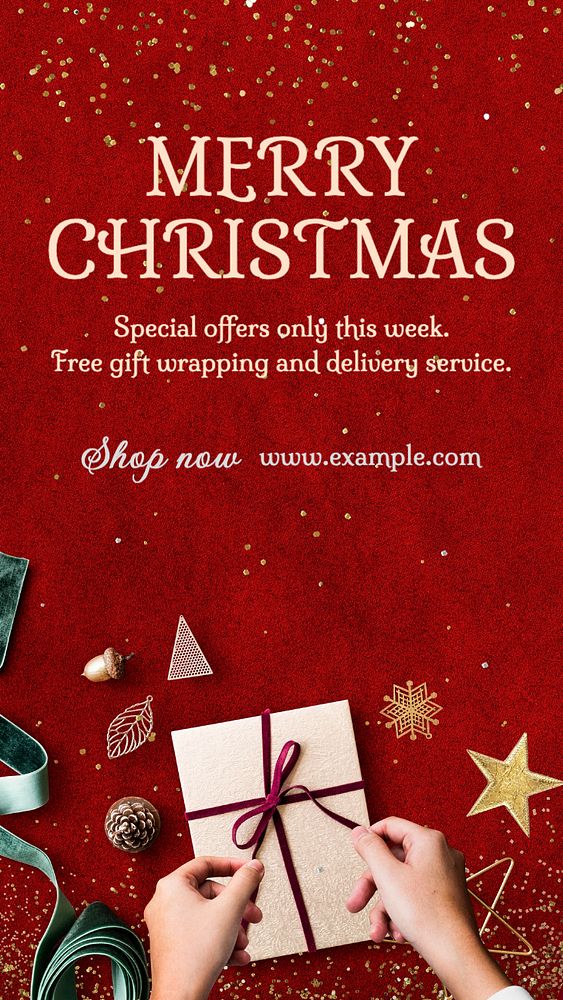 Christmas sale  Instagram story template, editable text