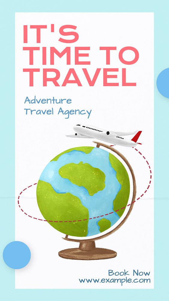 Travel agency Instagram story template, editable text