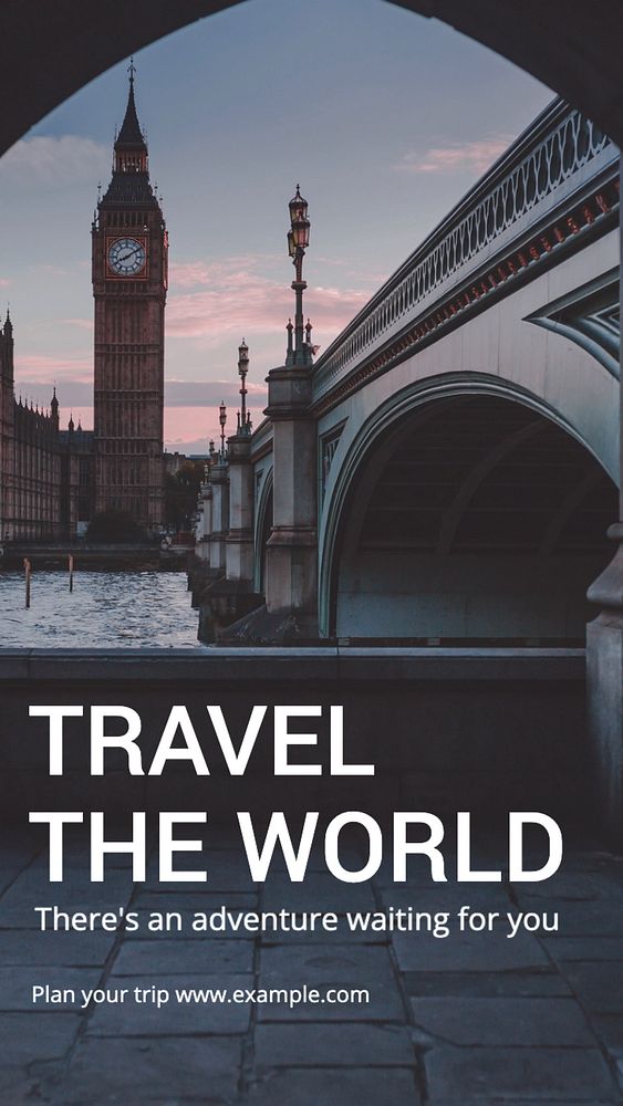 Travel the world  Instagram story template, editable text