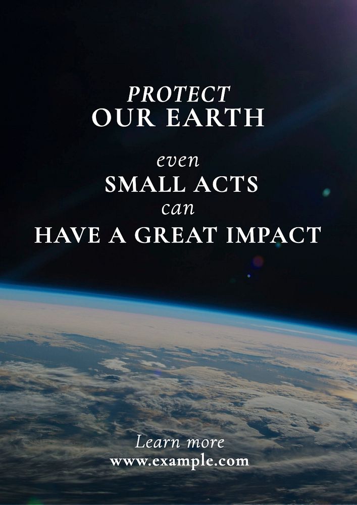 Protect our Earth poster template, editable text and design