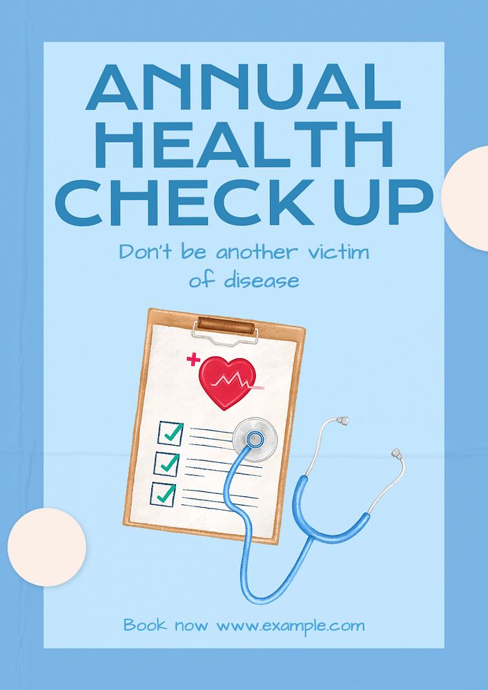 Health check up  poster template, editable text and design