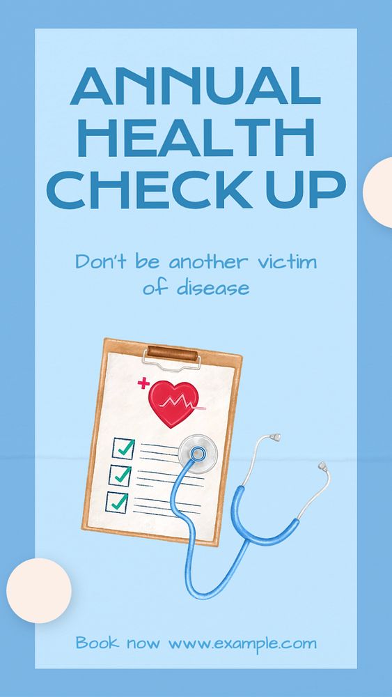 Health check up  Instagram story template, editable text