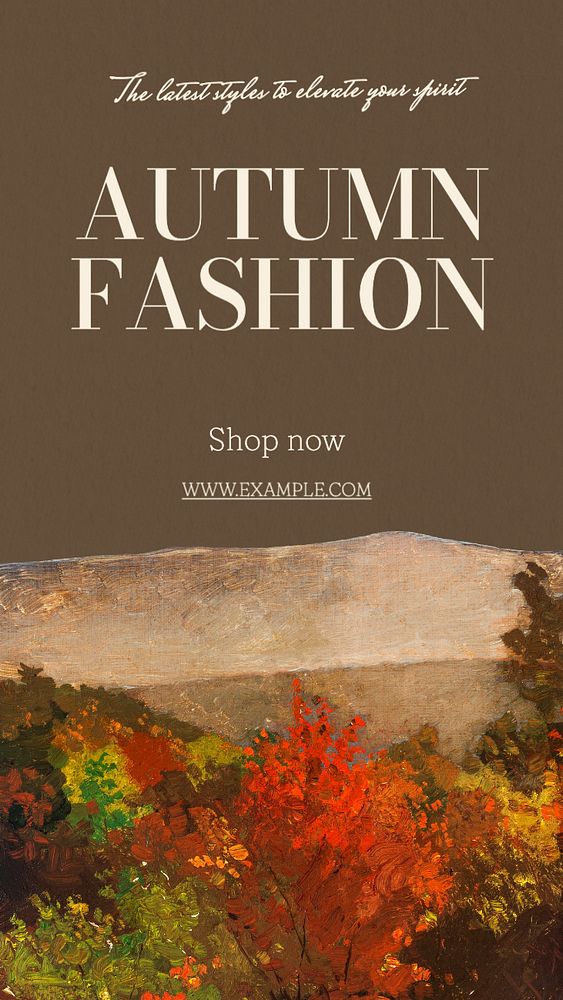 Autumn fashion Instagram story template, editable text