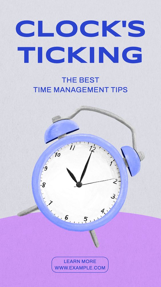 Time management  Instagram story template, editable text