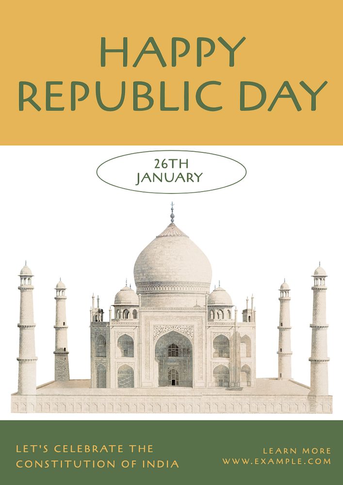 Happy republic day poster template, editable text and design