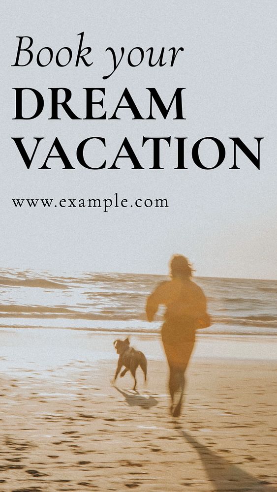 Dream vacation Instagram story template, editable text