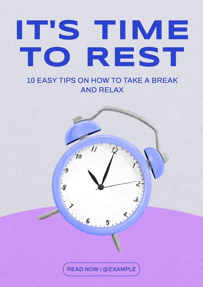 Rest & relax  poster template, editable text and design