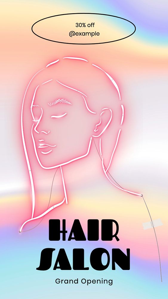 Hair salon sale Instagram story template, editable text