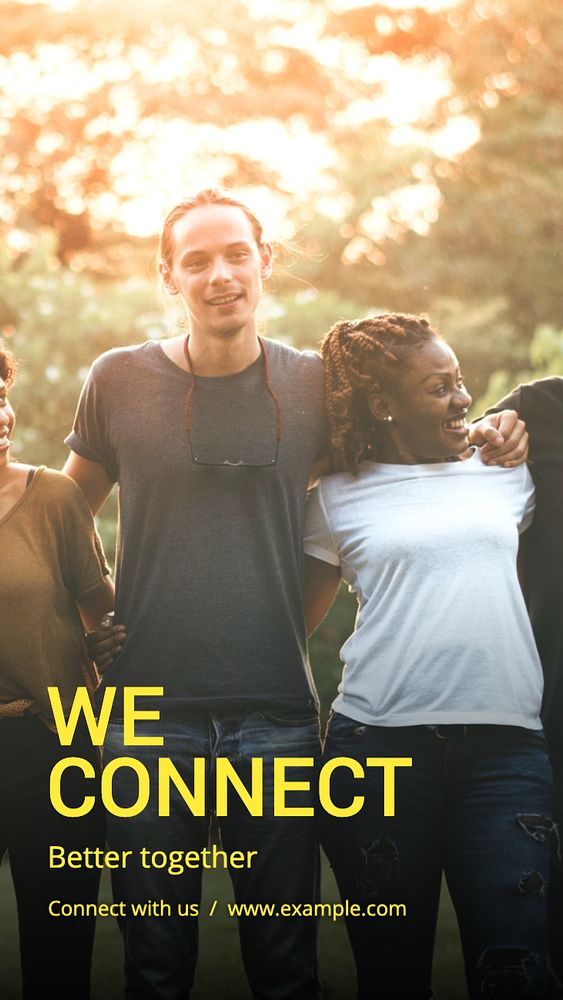 We connect  Instagram story template, editable text