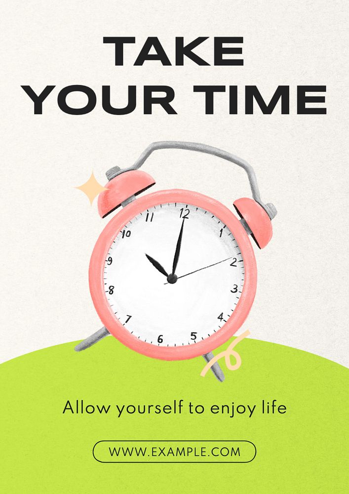 Take your time blog poster template, editable text and design