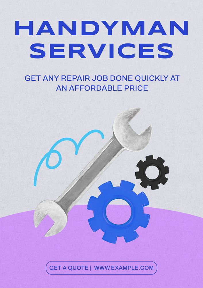 Handyman services  poster template, editable text and design