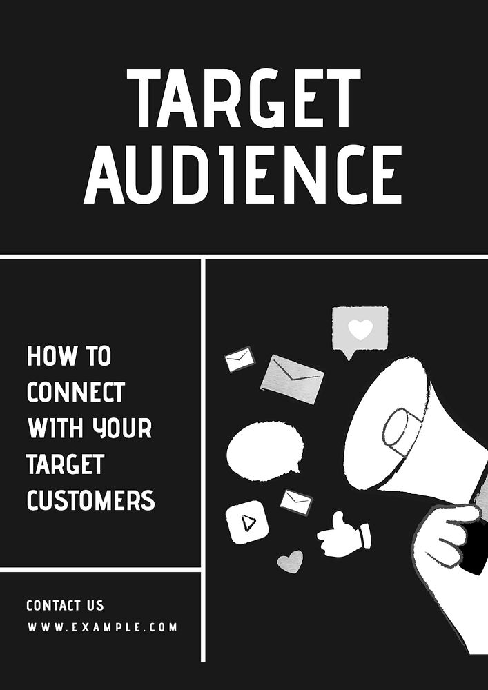 Target audience poster template, editable text and design