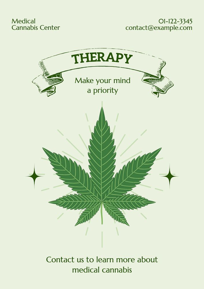 Therapy poster template, editable text and design