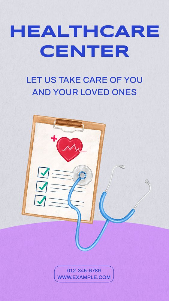 Healthcare center  Instagram story template, editable text