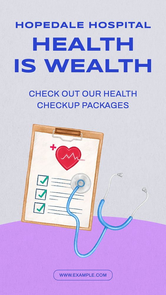 Health checkup  Instagram story template, editable text