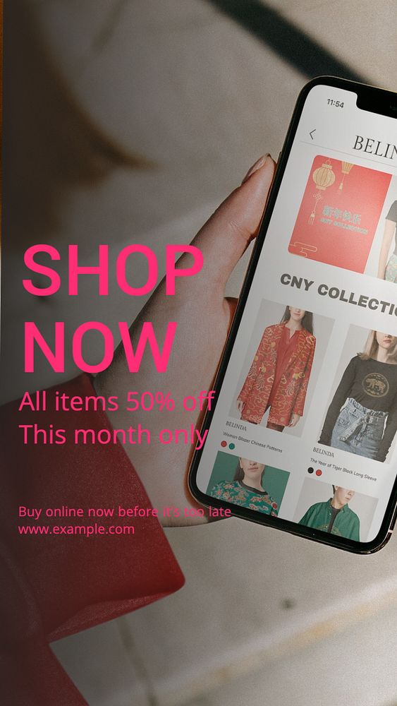 Online sale  Instagram story template, editable text