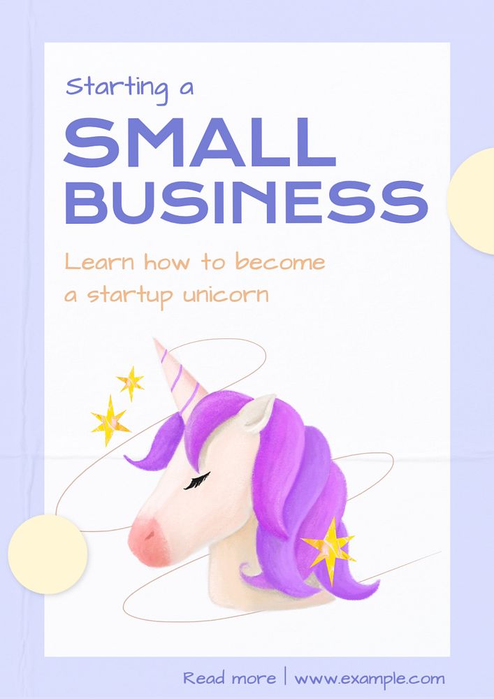 Small business poster template, editable text and design