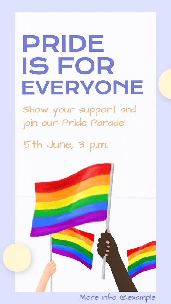 Pride parade Instagram story template, editable text