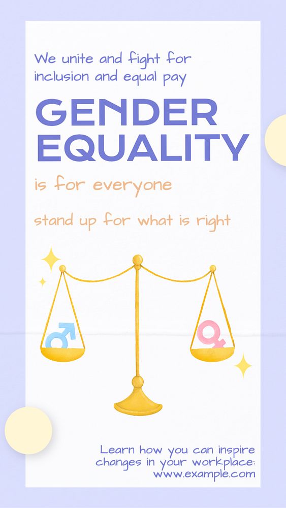 Gender equality Instagram story template, editable text