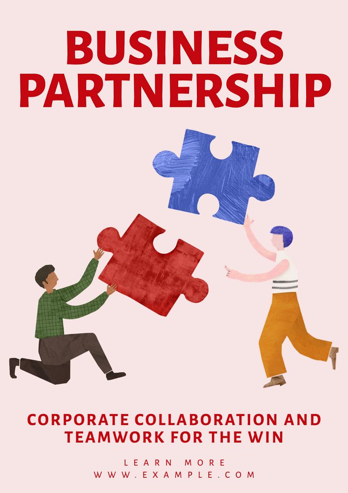 Business partnership poster template, editable text and design