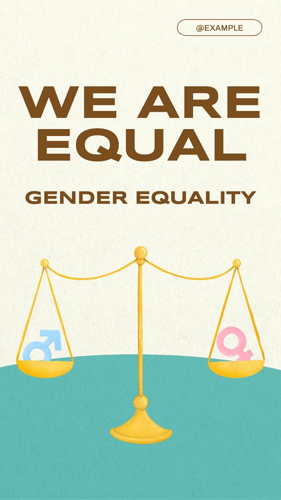 Gender equality Instagram story template, editable text