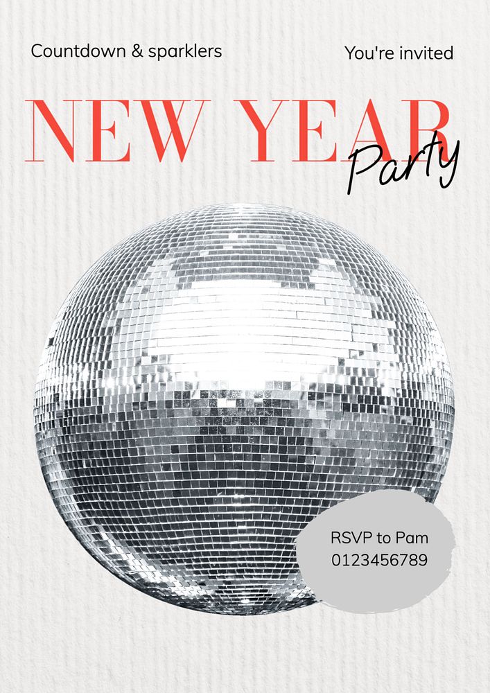 New year cheers poster template, editable text and design